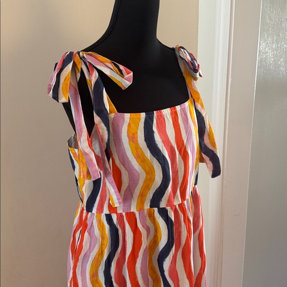 Jude Connally Multicolor Wavy Stripe Dress with Orange Accents - Picture 4 of 11